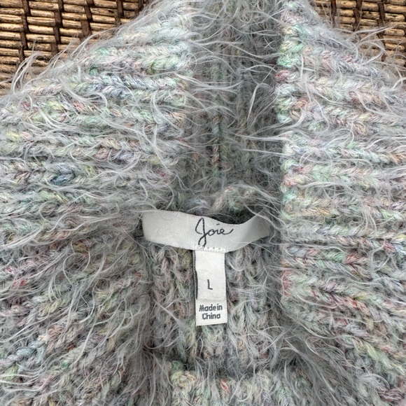 Joie oversized, cropped, fuzzy sweater. Multicolor. Size large. - Picture 4 of 5